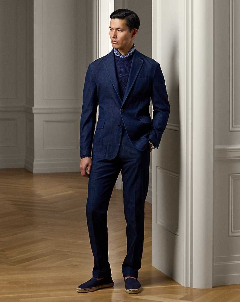 Blazers Ralph Lauren Kent Hand-Tailored Denim Hombre Azul Marino | XLTIGVS-81 - vista 3
