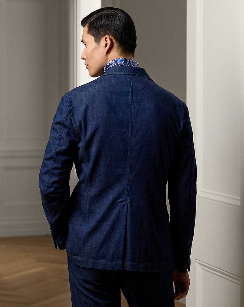 Blazers Ralph Lauren Kent Hand-Tailored Denim Hombre Azul Marino | XLTIGVS-81 - vista 4