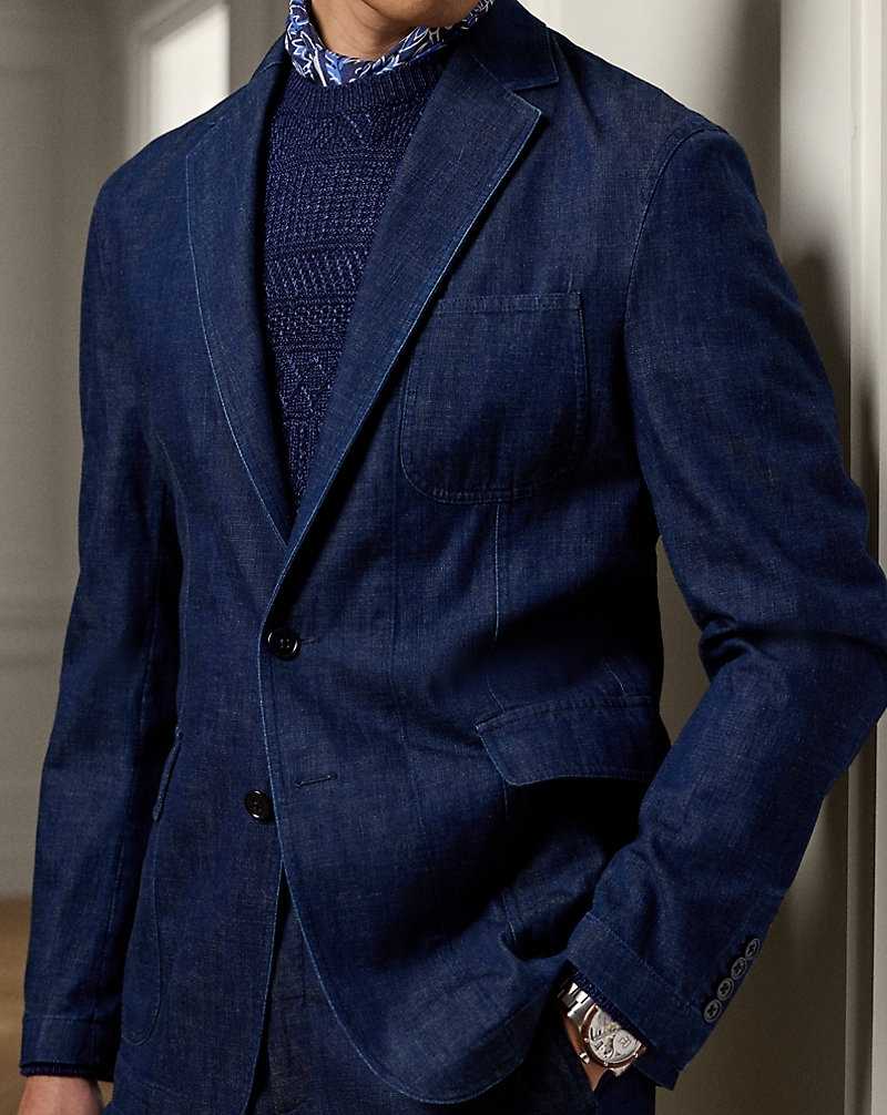 Blazers Ralph Lauren Kent Hand-Tailored Denim Hombre Azul Marino | XLTIGVS-81 - vista 5