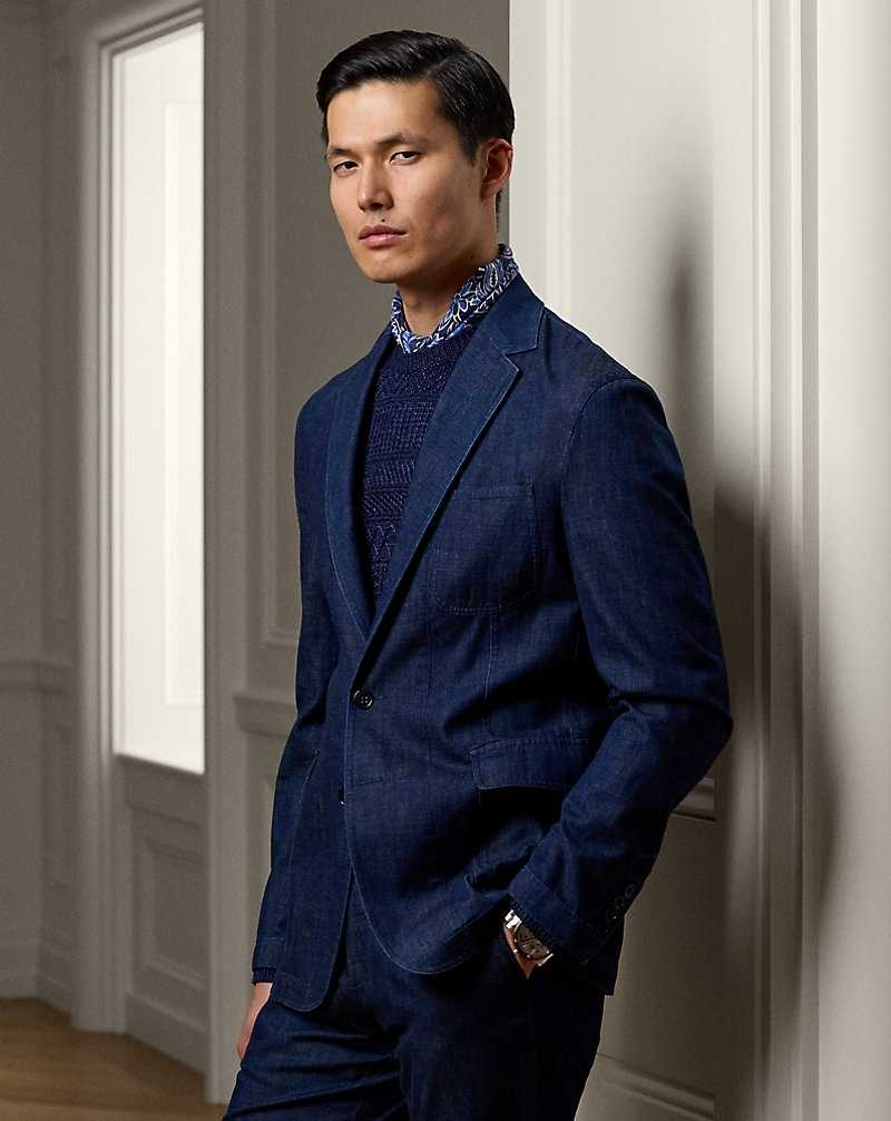 Blazers Ralph Lauren Kent Hand-Tailored Denim Hombre Azul Marino | XLTIGVS-81 - vista 1