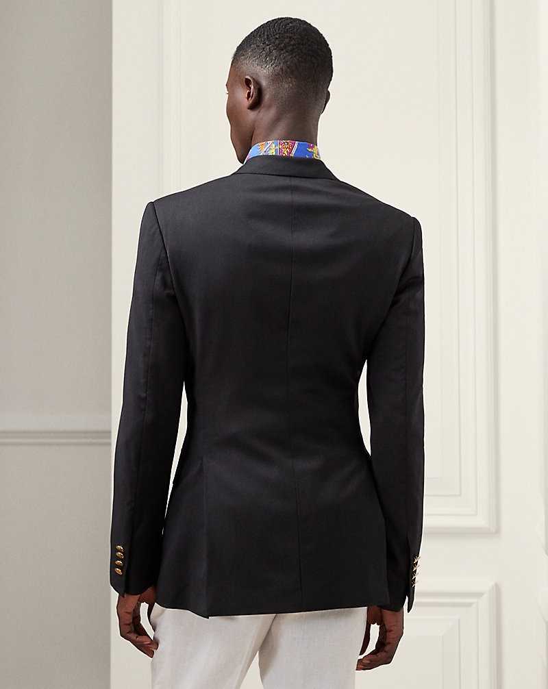 Blazers Ralph Lauren Kent Hand-Tailored Herringbone Hombre Negros | PYVAGRS-08 - vista 4