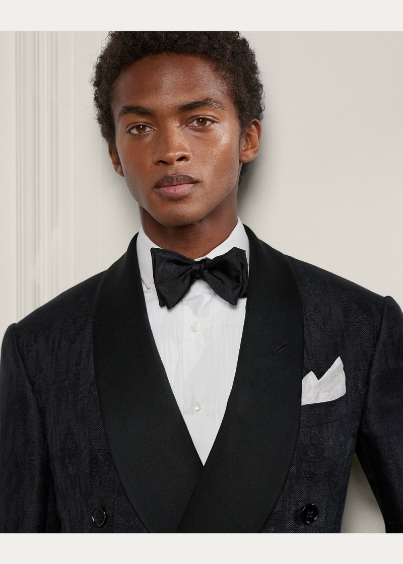 Blazers Kent Hand-Tailored Ikat Tuxedo Jackets Hombre Negros | SEYU08195 - vista 2