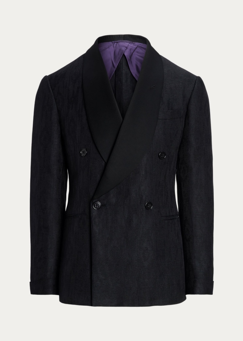 Blazers Kent Hand-Tailored Ikat Tuxedo Jackets Hombre Negros | SEYU08195 - vista 4