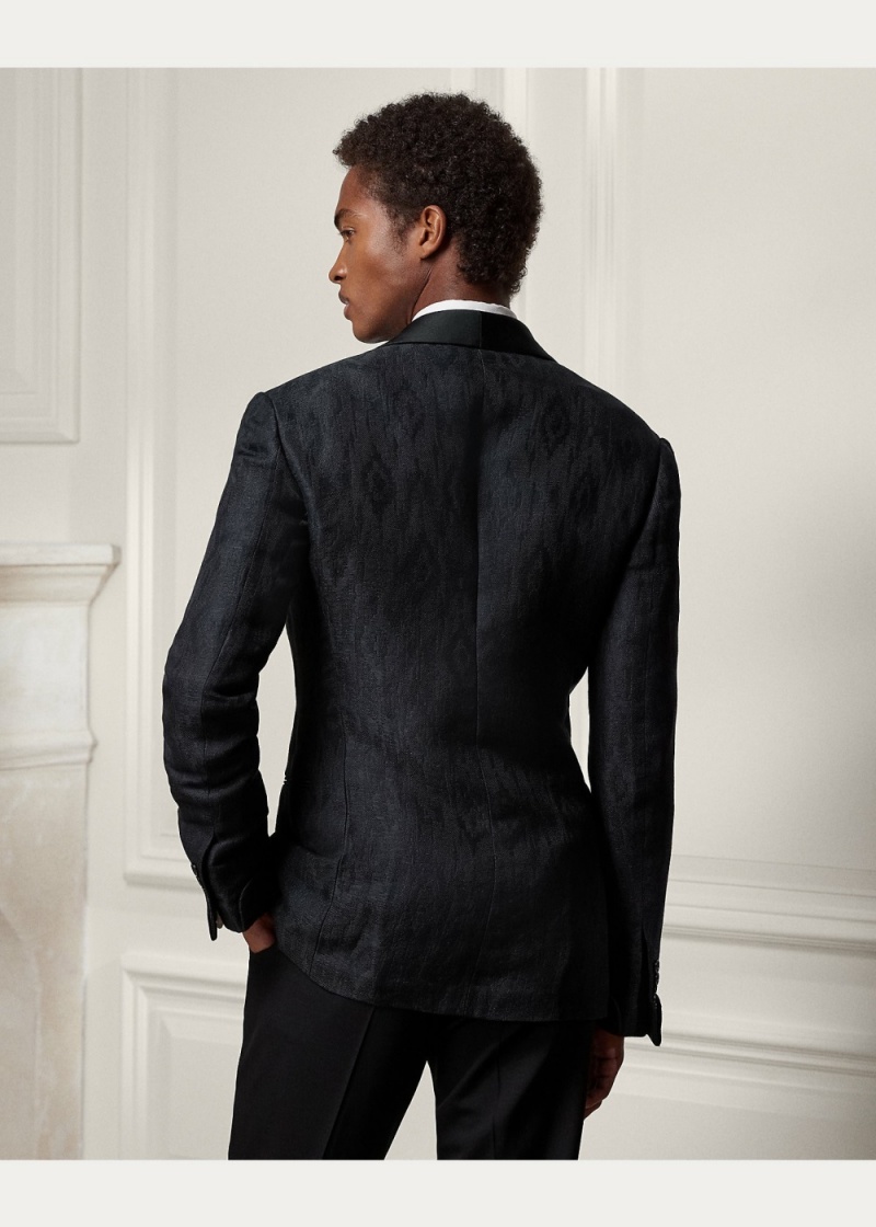 Blazers Kent Hand-Tailored Ikat Tuxedo Jackets Hombre Negros | SEYU08195 - vista 6