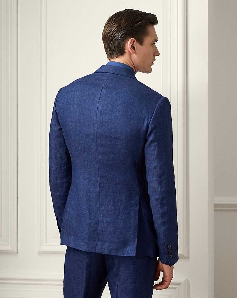 Blazers Ralph Lauren Kent Hand-Tailored Linen Dobby Hombre Azul Marino | THRYUSC-40 - vista 4