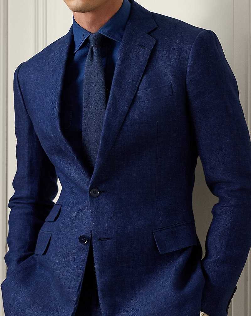 Blazers Ralph Lauren Kent Hand-Tailored Linen Dobby Hombre Azul Marino | THRYUSC-40 - vista 5