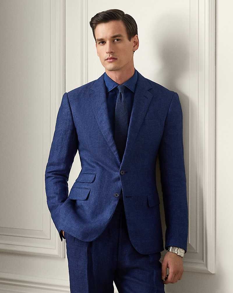 Blazers Ralph Lauren Kent Hand-Tailored Linen Dobby Hombre Azul Marino | THRYUSC-40 - vista 1