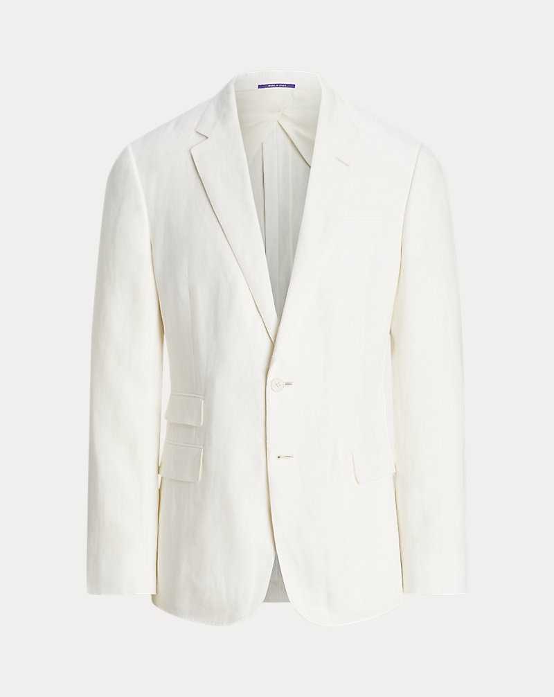 Blazers Ralph Lauren Kent Hand-Tailored Linen Hombre Blancos | MGFUEQY-38 - vista 2