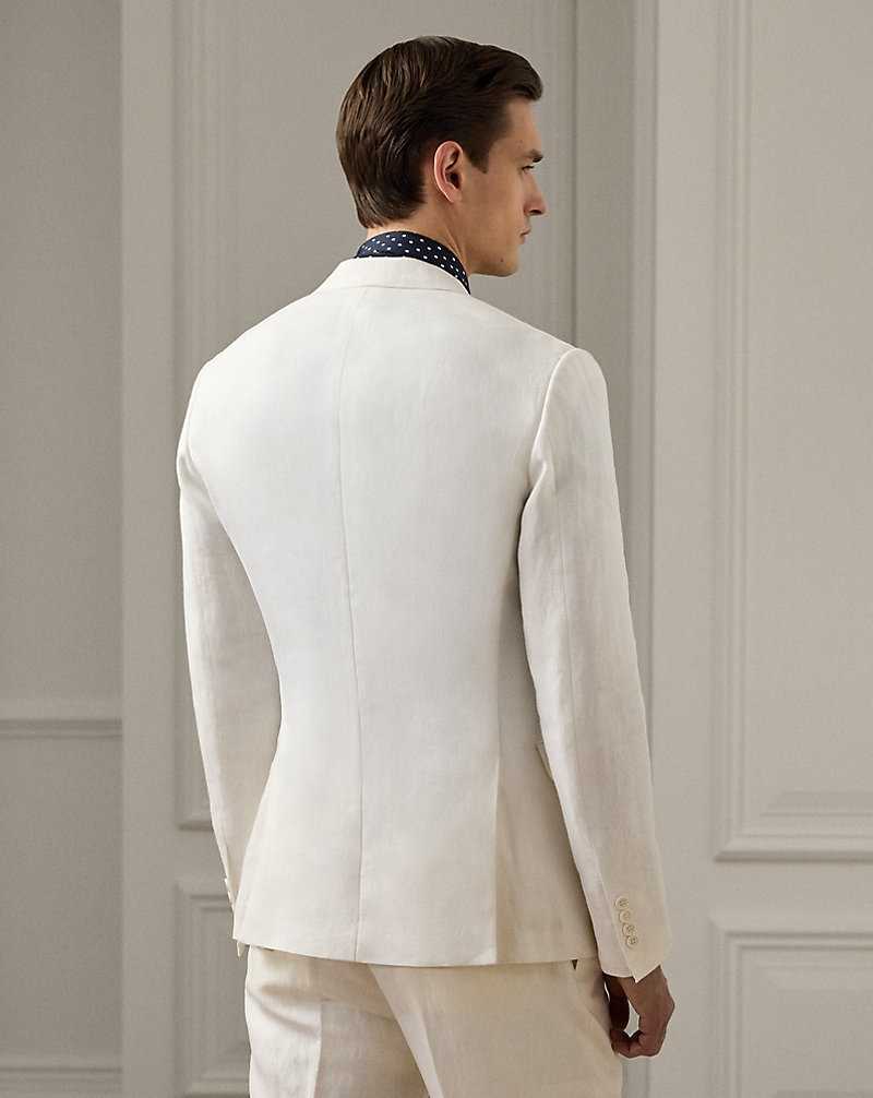 Blazers Ralph Lauren Kent Hand-Tailored Linen Hombre Blancos | MGFUEQY-38 - vista 4