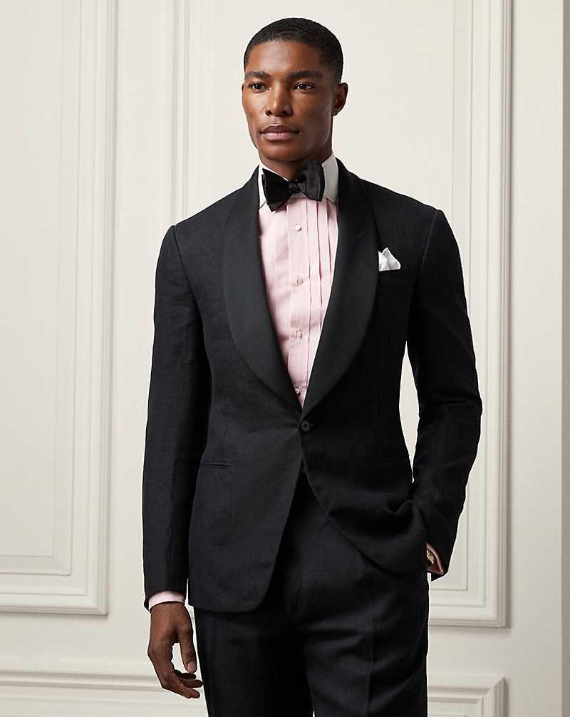 Blazers Ralph Lauren Kent Hand-Tailored Linen Tuxedo Hombre Negros | CGKWUEX-67 - vista 3