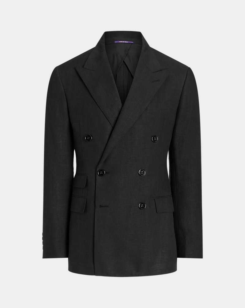 Blazers Ralph Lauren Kent Hand-Tailored Linen Hombre Negros | SQAFGMI-25 - vista 2