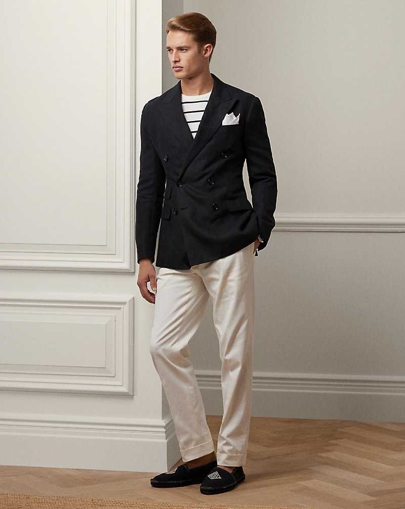 Blazers Ralph Lauren Kent Hand-Tailored Linen Hombre Negros | SQAFGMI-25 - vista 3