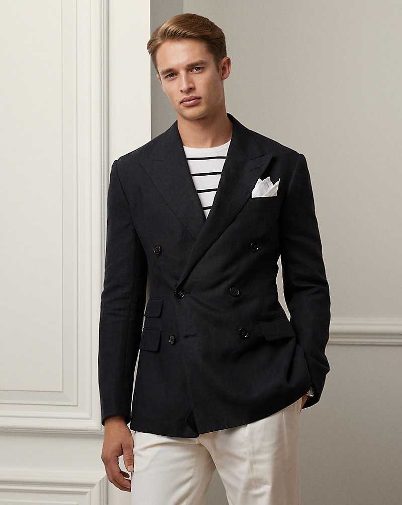 Blazers Ralph Lauren Kent Hand-Tailored Linen Hombre Negros | SQAFGMI-25 - vista 1