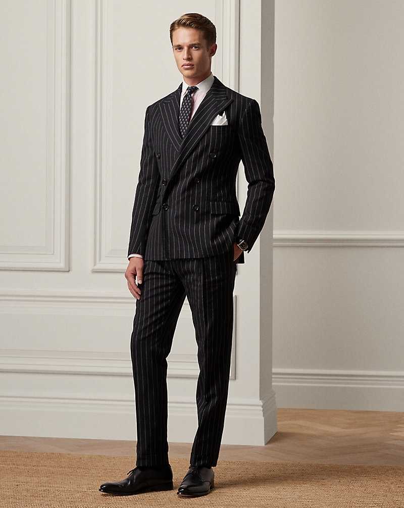 Blazers Ralph Lauren Kent Hand-Tailored Striped Hombre Black/White | DEOVNAU-30 - vista 3