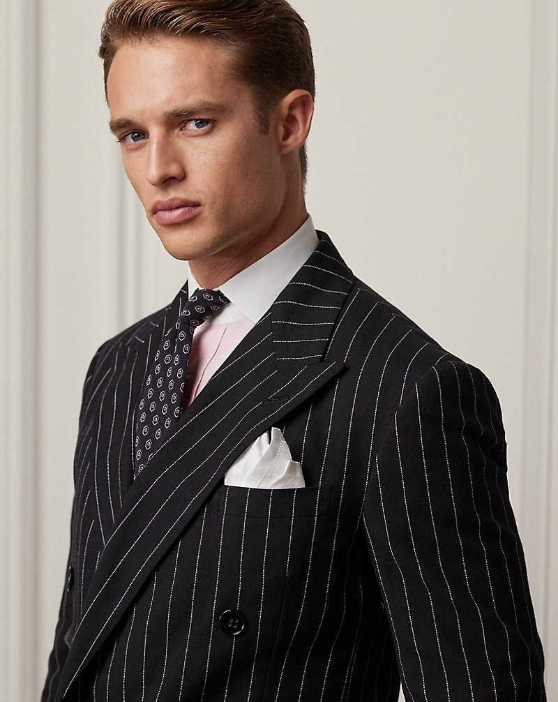 Blazers Ralph Lauren Kent Hand-Tailored Striped Hombre Black/White | DEOVNAU-30 - vista 5