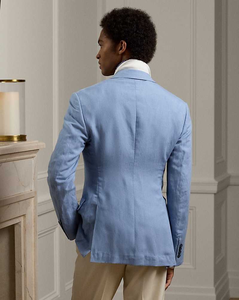 Blazers Ralph Lauren Kent Hand-Tailored Silk-Linen Hombre Azules | NIHTKEJ-90 - vista 4