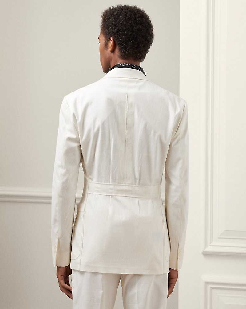 Blazers Ralph Lauren Kent Hand-Tailored Twill Hombre Blancos | RNJECXO-13 - vista 4