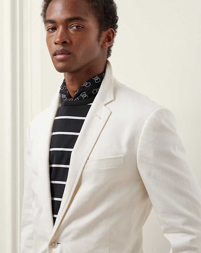 Blazers Ralph Lauren Kent Hand-Tailored Twill Hombre Blancos | RNJECXO-13 - vista 5