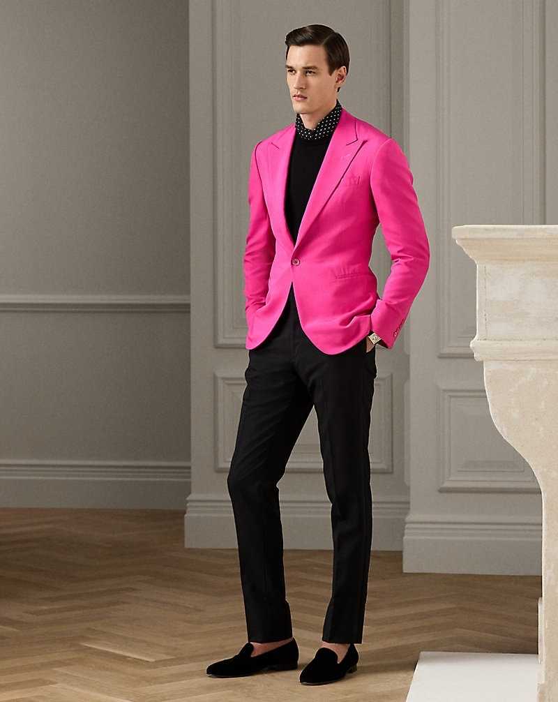 Blazers Ralph Lauren Kent Handmade Silk Shantung Hombre Rosas | KNXJPIM-73 - vista 3