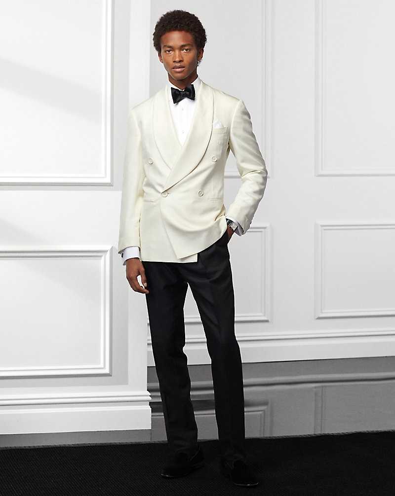 Blazers Ralph Lauren Kent Handmade Silk Dinner Hombre Ivory | WFNJLKR-72 - vista 3