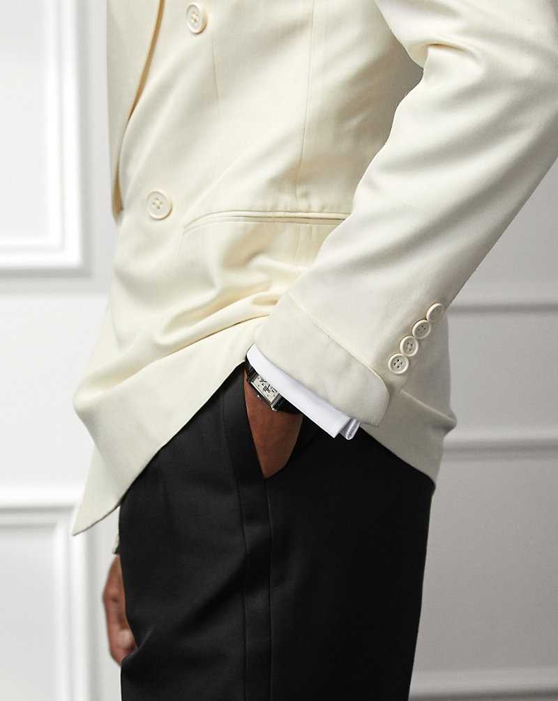 Blazers Ralph Lauren Kent Handmade Silk Dinner Hombre Ivory | WFNJLKR-72 - vista 5