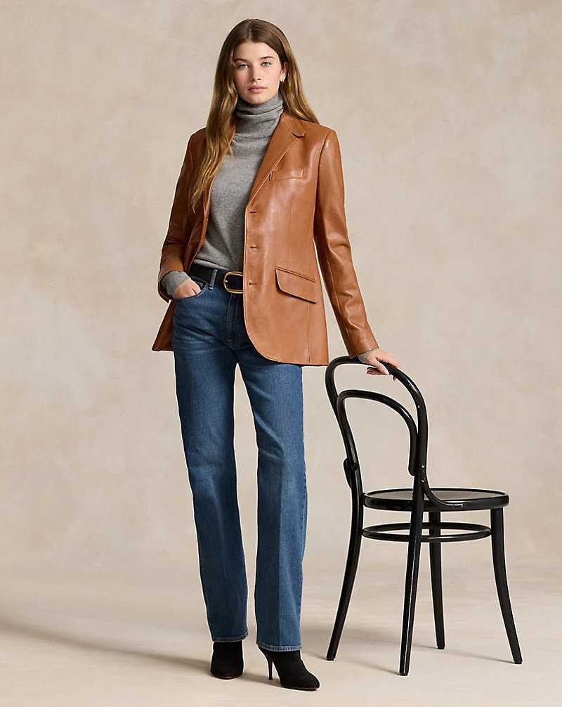 Blazers Ralph Lauren Lambskin Hacking Mujer Saddle | HMLWPEK-60 - vista 3