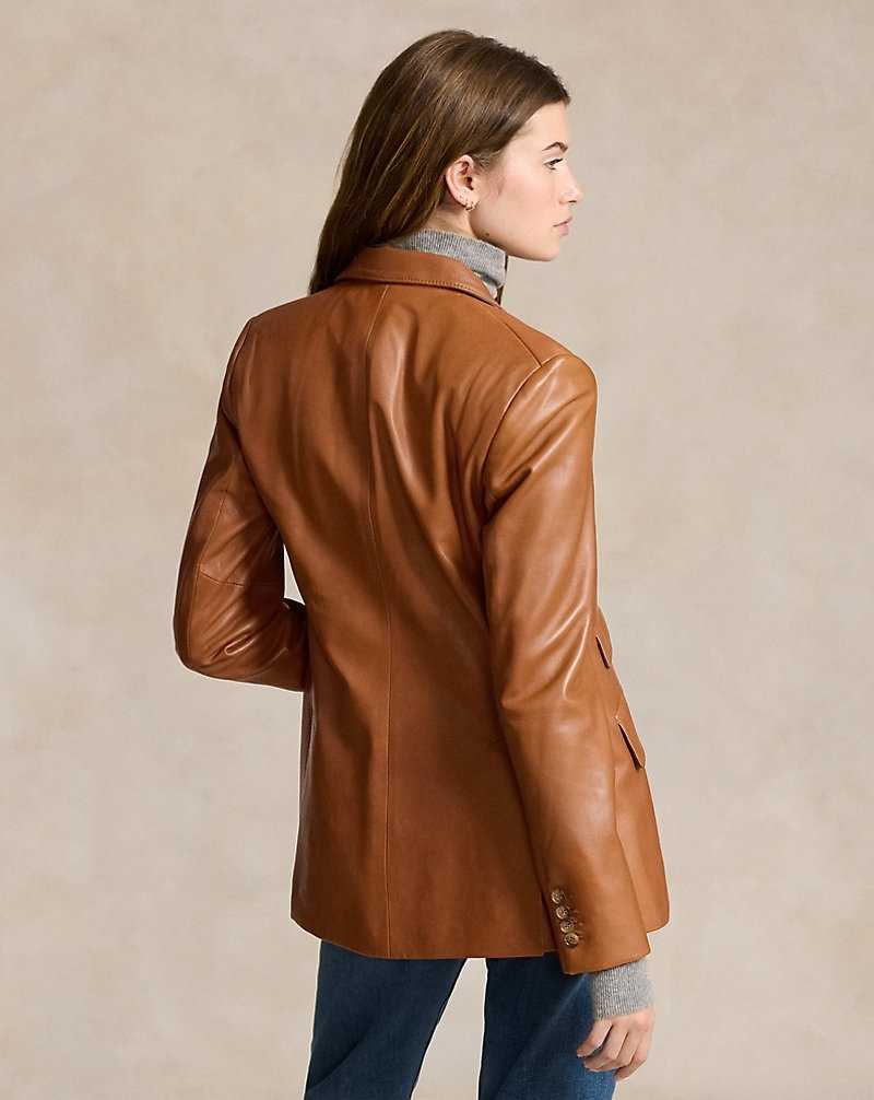 Blazers Ralph Lauren Lambskin Hacking Mujer Saddle | HMLWPEK-60 - vista 4