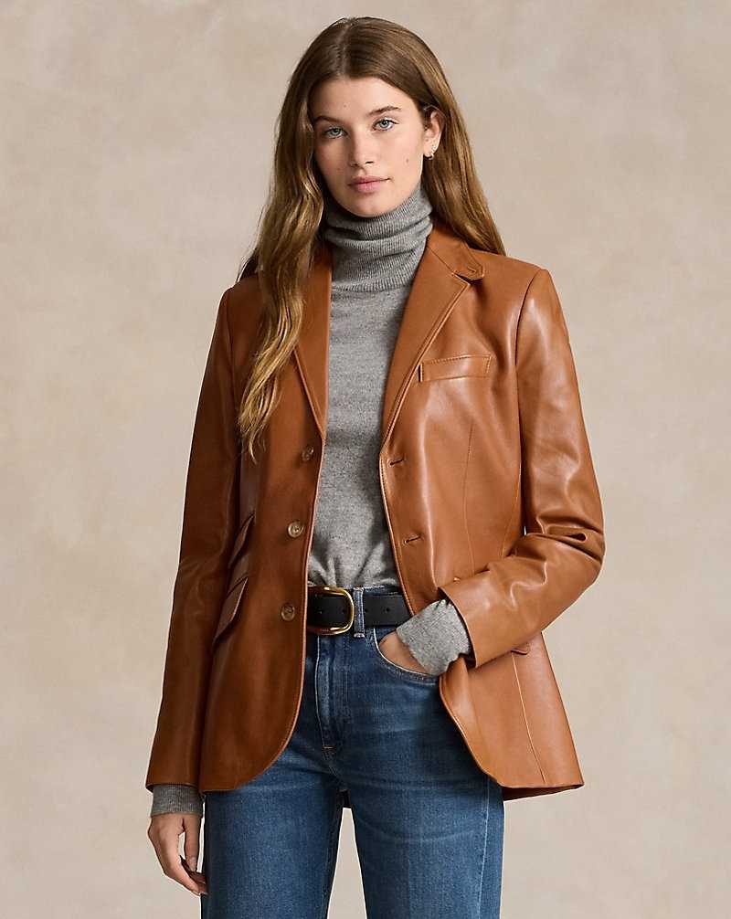 Blazers Ralph Lauren Lambskin Hacking Mujer Saddle | HMLWPEK-60 - vista 1