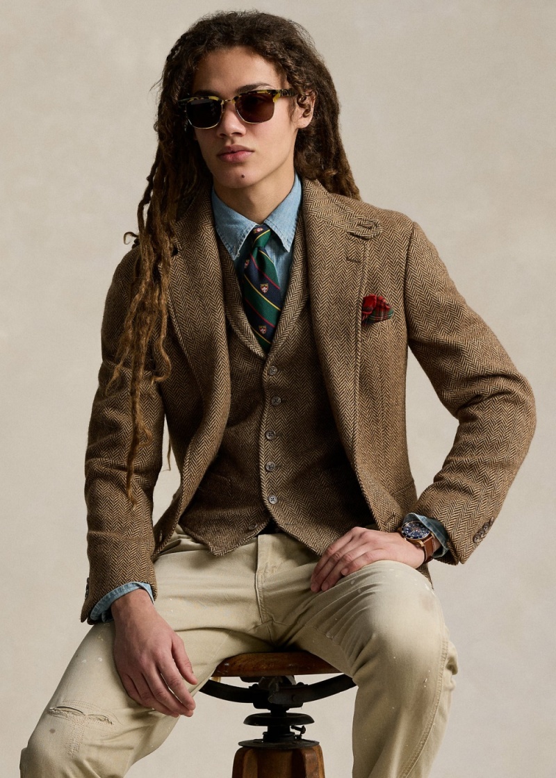 Blazers Lana Herringbone Vest Hombre Marrom | SBZG24356 - vista 1