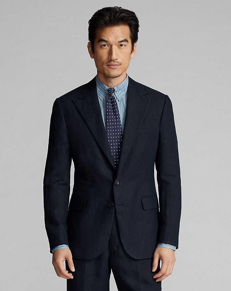 Blazers Ralph Lauren Linen Hombre Azul Marino | CMJDAZK-36 - vista 2