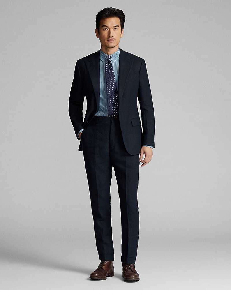 Blazers Ralph Lauren Linen Hombre Azul Marino | CMJDAZK-36 - vista 3