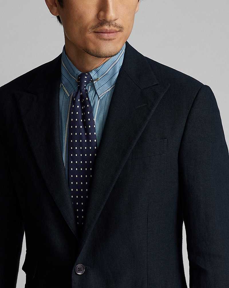 Blazers Ralph Lauren Linen Hombre Azul Marino | CMJDAZK-36 - vista 5