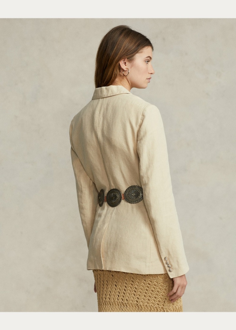 Blazers Linen Mujer Marrom | YQLE94215 - vista 3