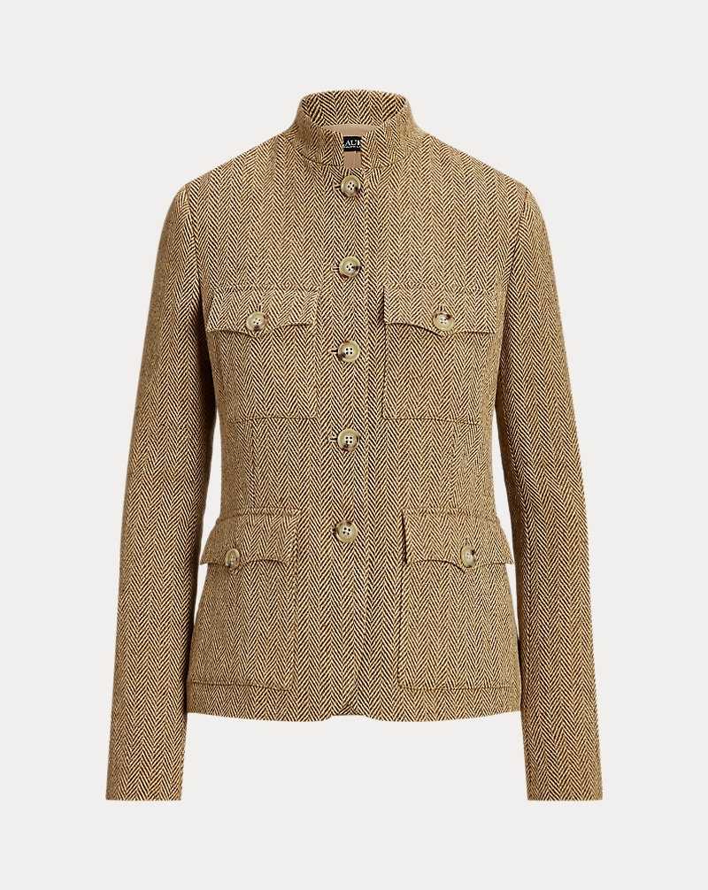 Blazers Ralph Lauren Linen-Blend Herringbone Mujer Brown/Tan | SJLHNDQ-86 - vista 2