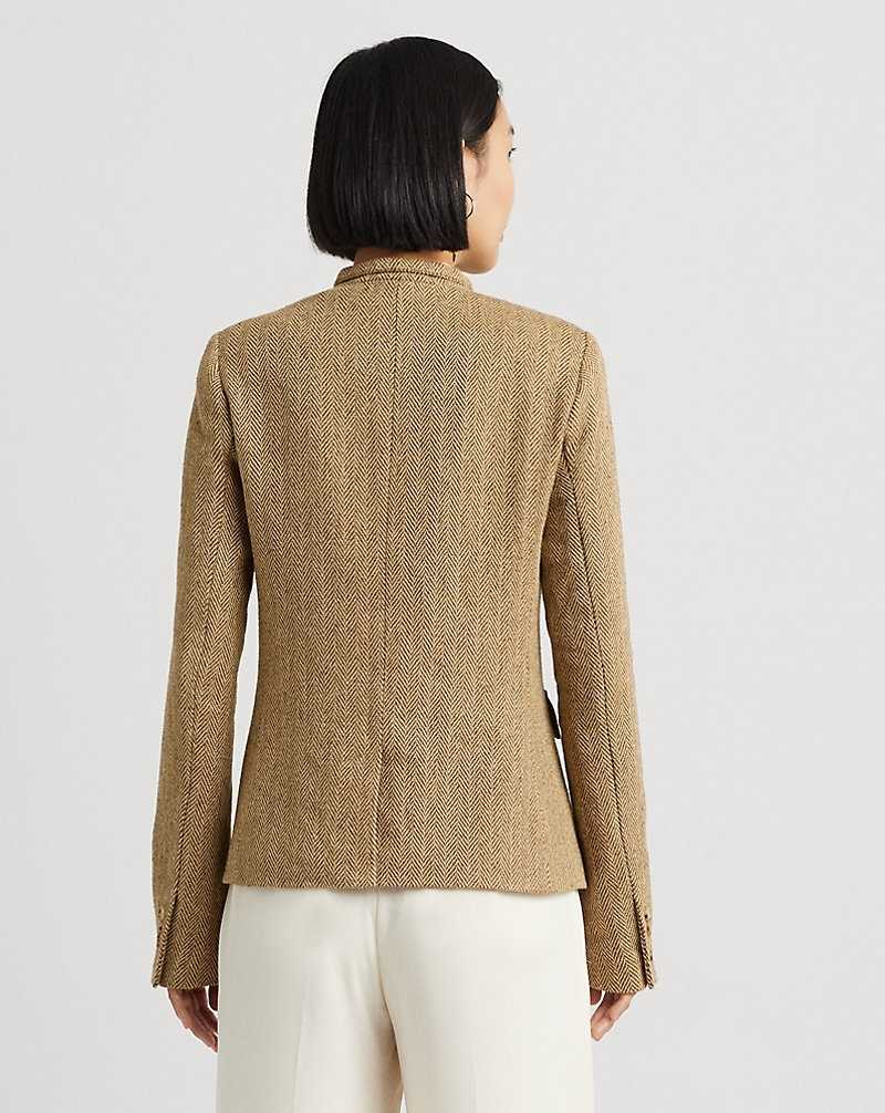 Blazers Ralph Lauren Linen-Blend Herringbone Mujer Brown/Tan | SJLHNDQ-86 - vista 4
