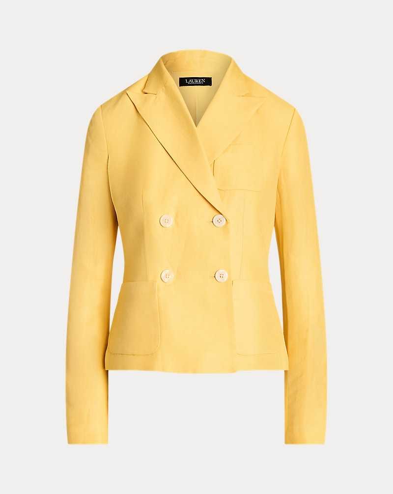 Blazers Ralph Lauren Linen-Blend Twill Double-Breasted Mujer Amarillos | RCUAXZG-67 - vista 2