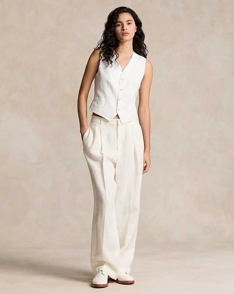 Blazers Ralph Lauren Linen-Cotton Waistcoat Mujer Nevis | GJZWRDB-06 - vista 3
