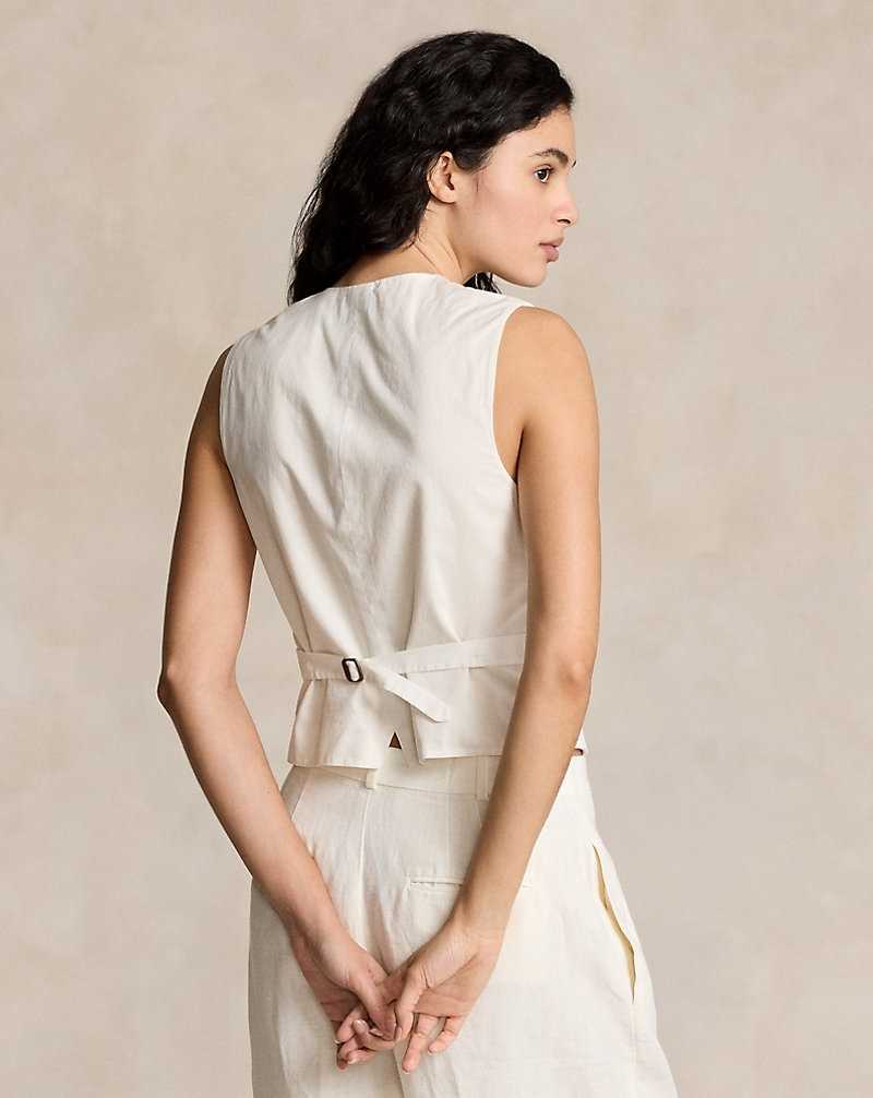 Blazers Ralph Lauren Linen-Cotton Waistcoat Mujer Nevis | GJZWRDB-06 - vista 4