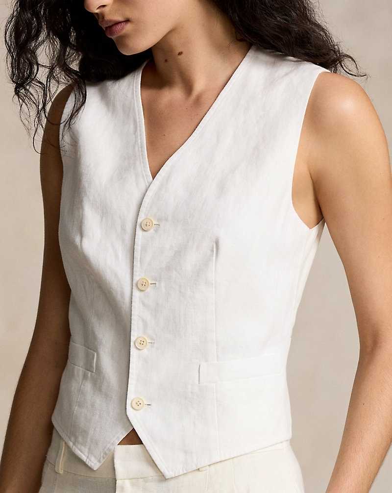 Blazers Ralph Lauren Linen-Cotton Waistcoat Mujer Nevis | GJZWRDB-06 - vista 5