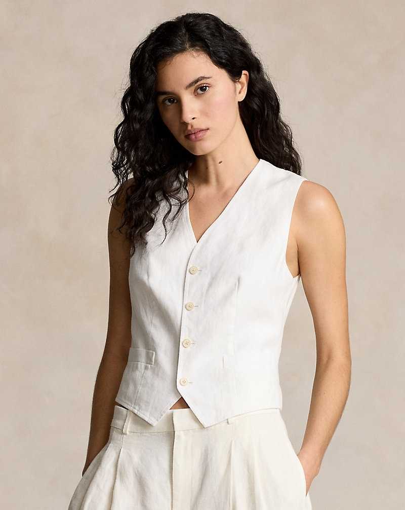 Blazers Ralph Lauren Linen-Cotton Waistcoat Mujer Nevis | GJZWRDB-06 - vista 1
