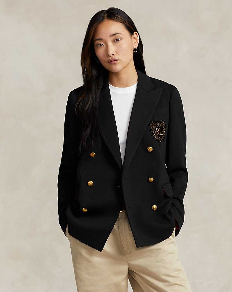 Blazers Ralph Lauren Lunar New Year Double-Knit Mujer Negros | XGYVSRI-58 - vista 3