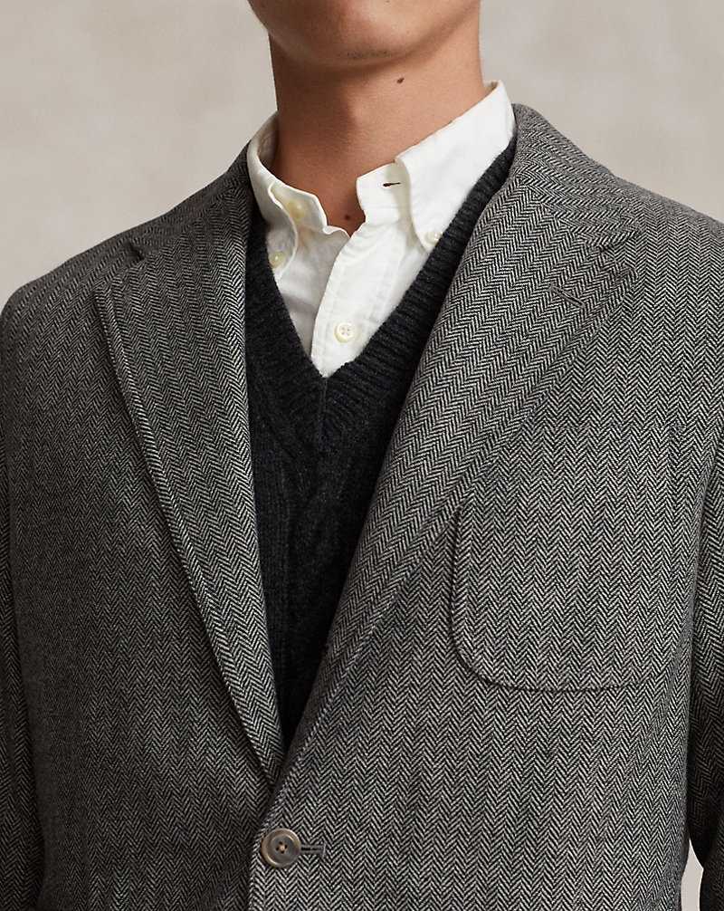 Blazers Ralph Lauren Modern Herringbone Sport Hombre Black/Cream | SBYOUVL-03 - vista 5