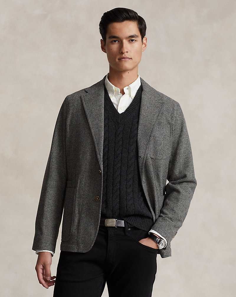 Blazers Ralph Lauren Modern Herringbone Sport Hombre Black/Cream | SBYOUVL-03 - vista 1