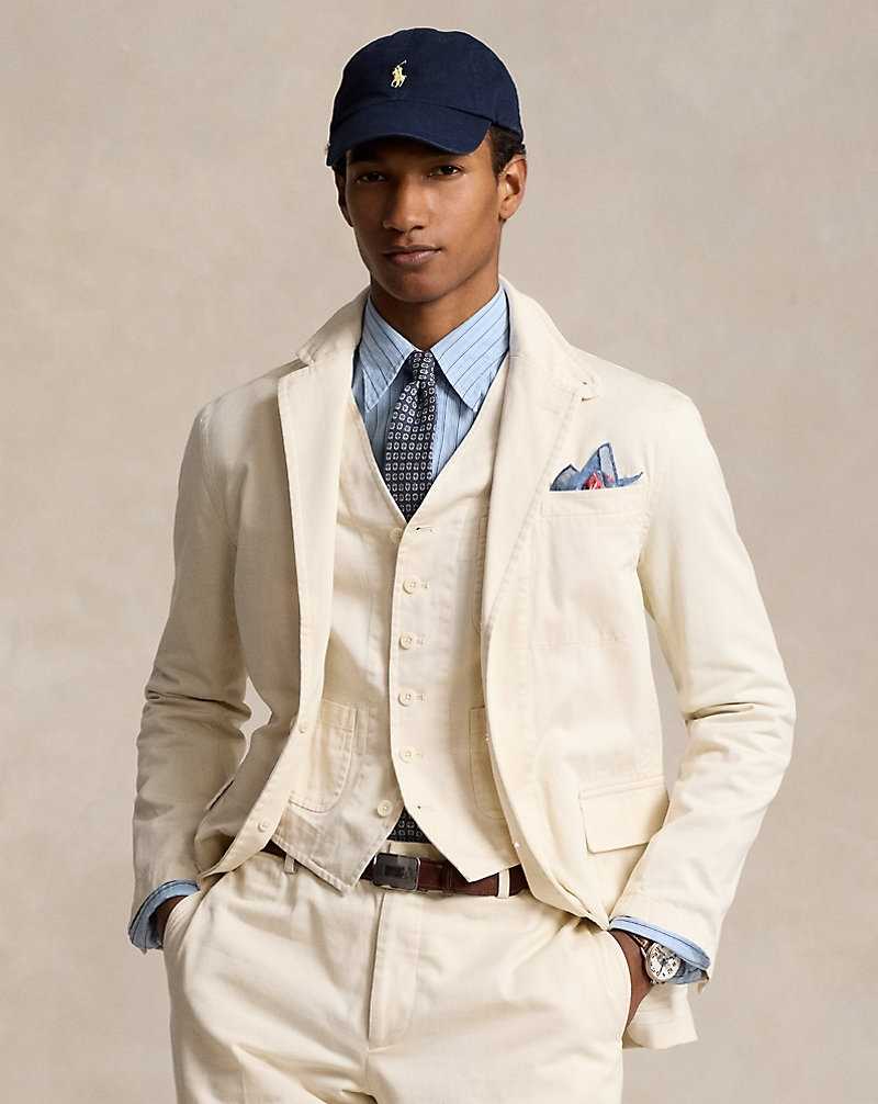 Blazers Ralph Lauren Modern Washed Twill Hombre Creme | OTSADIW-47 - vista 3