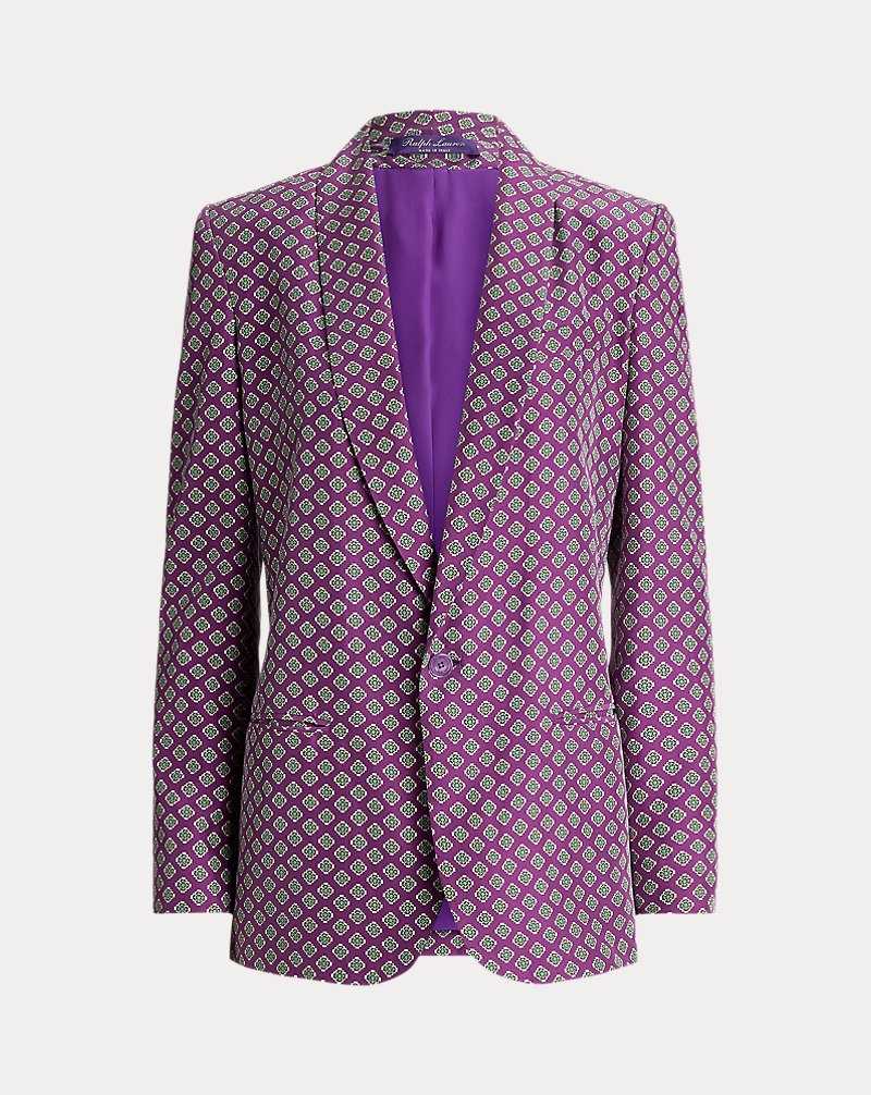 Blazers Ralph Lauren Myles Print Silk Habotai Mujer Morados | BARYLKU-05 - vista 2