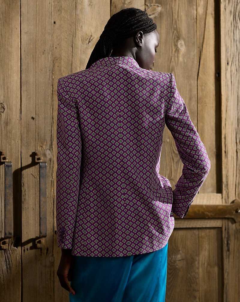 Blazers Ralph Lauren Myles Print Silk Habotai Mujer Morados | BARYLKU-05 - vista 4