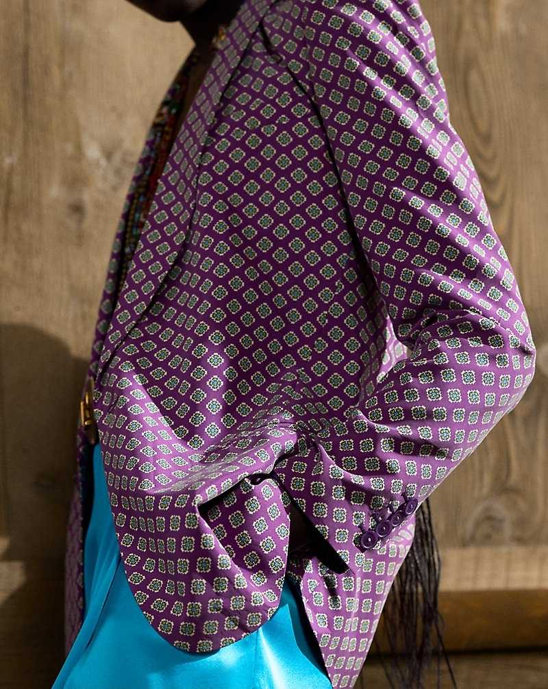 Blazers Ralph Lauren Myles Print Silk Habotai Mujer Morados | BARYLKU-05 - vista 5