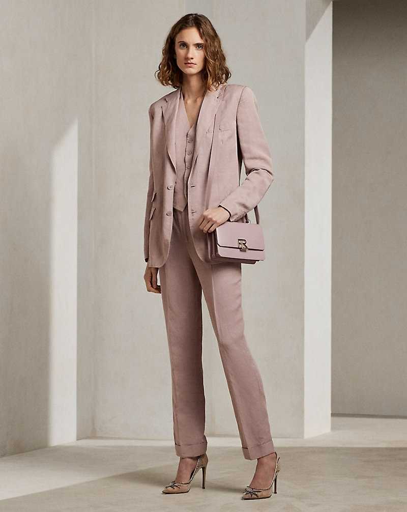 Blazers Ralph Lauren Odera Linen-Blend Mujer Mauve | UFKTSXI-84 - vista 3