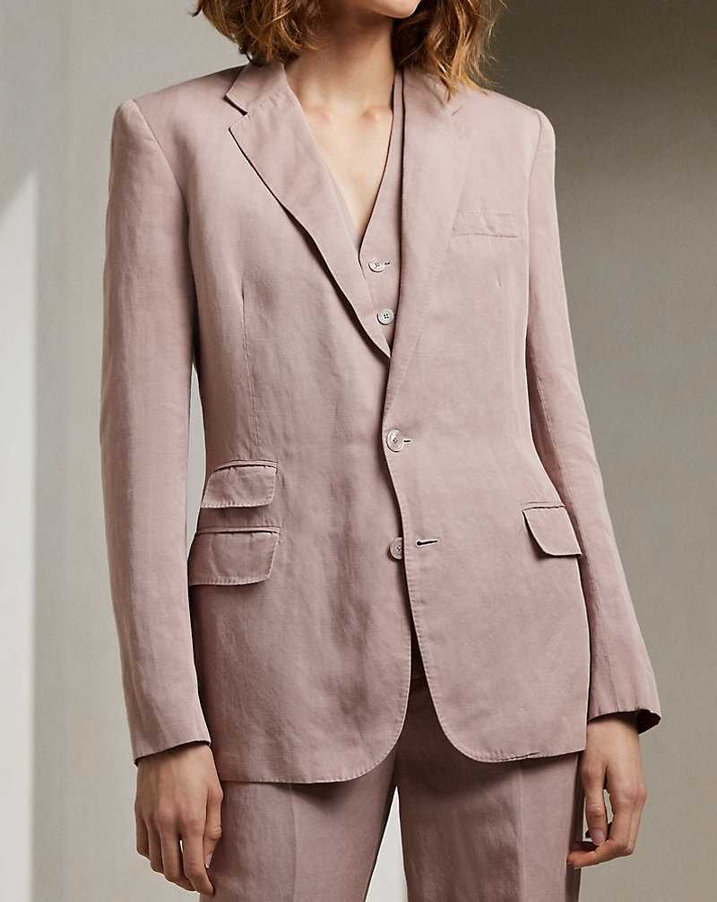 Blazers Ralph Lauren Odera Linen-Blend Mujer Mauve | UFKTSXI-84 - vista 5