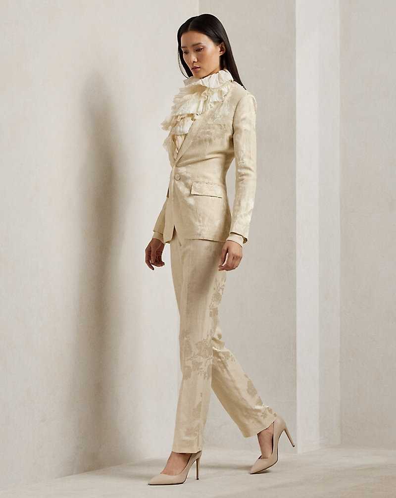 Blazers Ralph Lauren Parker Floral Jacquard Mujer Butter | EAOWYTI-45 - vista 3